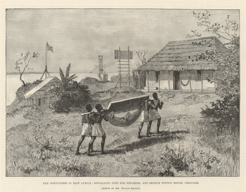 Los portugueses en África Oriental, puesto de señales para vapores y la casa del señor Pinto, Chilvane de Amedee Forestier