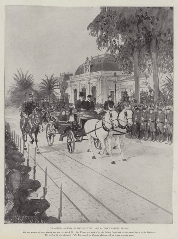 El Viaje de la Reina al Continente, la Llegada de Su Majestad a Niza de Amedee Forestier