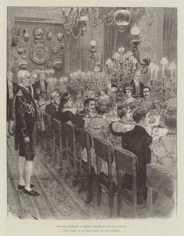 El matrimonio real en Berlín, banquete en el Palacio Real de Amedee Forestier