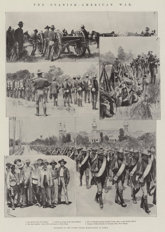 La guerra hispanoamericana, incidentes de la movilización de Estados Unidos en Tampa de Amedee Forestier
