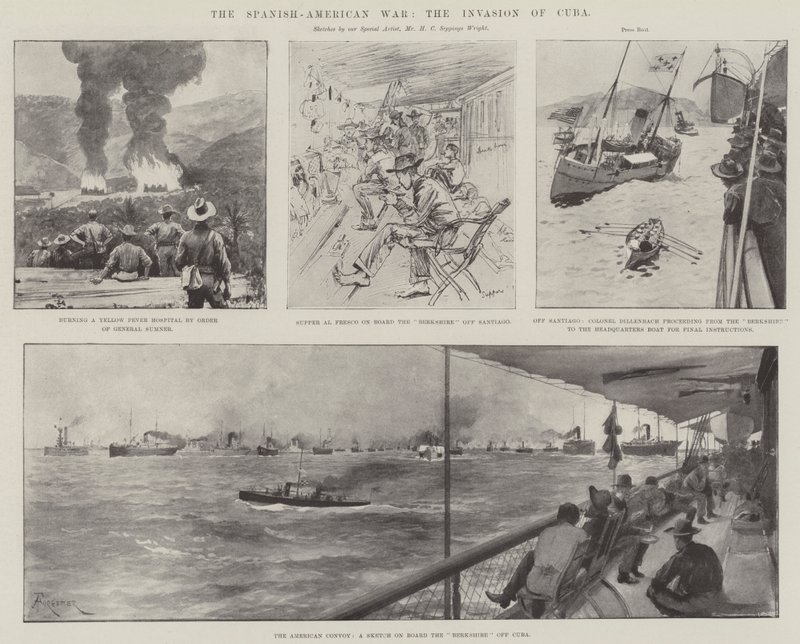 La guerra hispanoamericana, la invasión de Cuba de Amedee Forestier