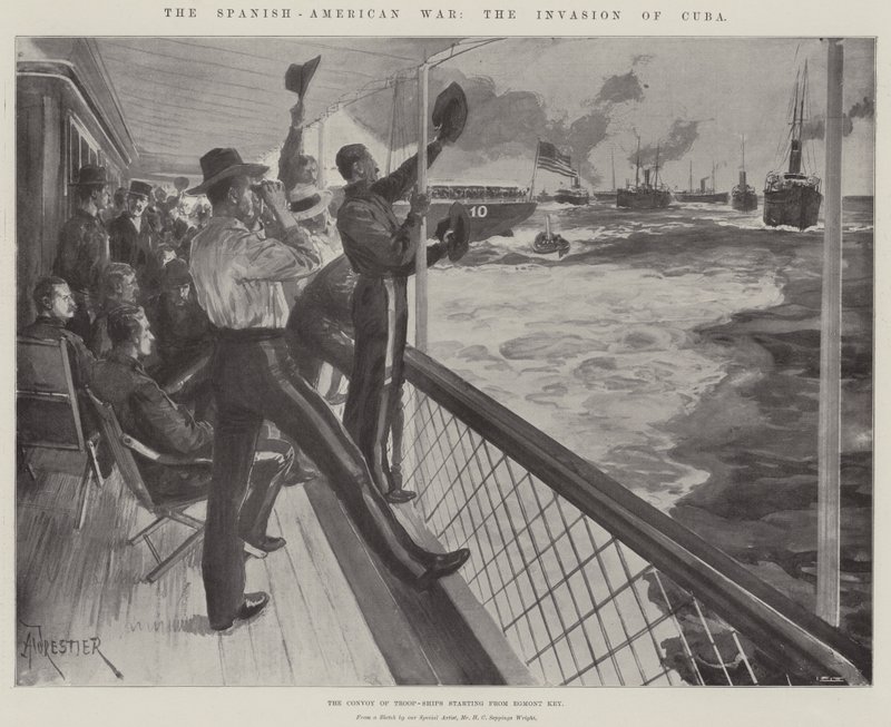 La Guerra Hispanoamericana, la Invasión de Cuba, el Convoy de Buques de Tropas partiendo de Egmont Key de Amedee Forestier