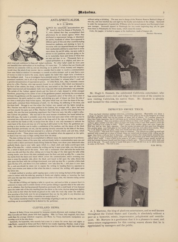Anti-Espiritualismo, F D Hewes, Hugh G Emmett, A J Martvne de American School