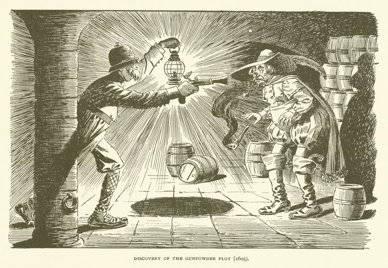 Descubrimiento de la Conspiración de la Pólvora (1605) de American School