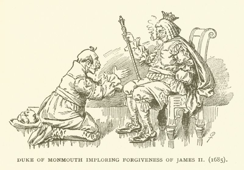 Duque de Monmouth implorando perdón a Jacobo II (1685) de American School