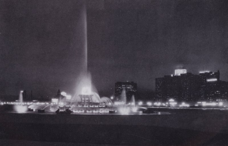 Chicago: Fuente de Buckingham, iluminación nocturna de American Photographer (after)