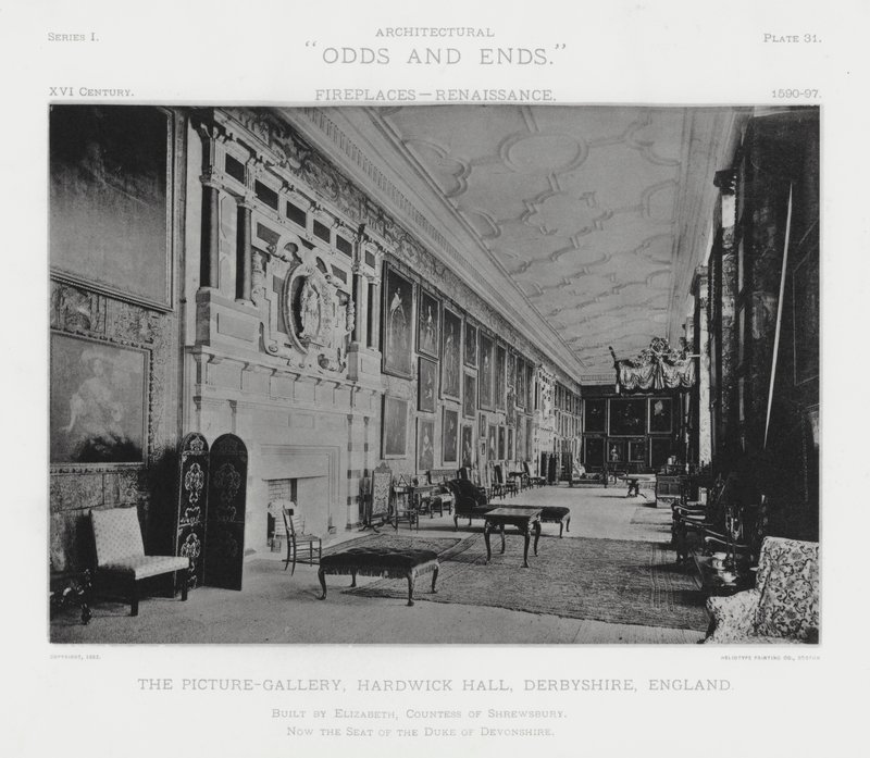 Chimenea: La Galería de Imágenes, Hardwick Hall, Derbyshire, Inglaterra de American Photographer (after)
