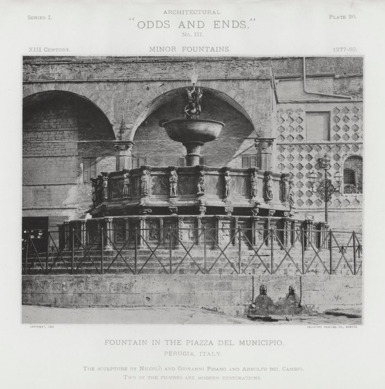 Fuente en la Piazza Del Municipio, Perugia, Italia de American Photographer (after)