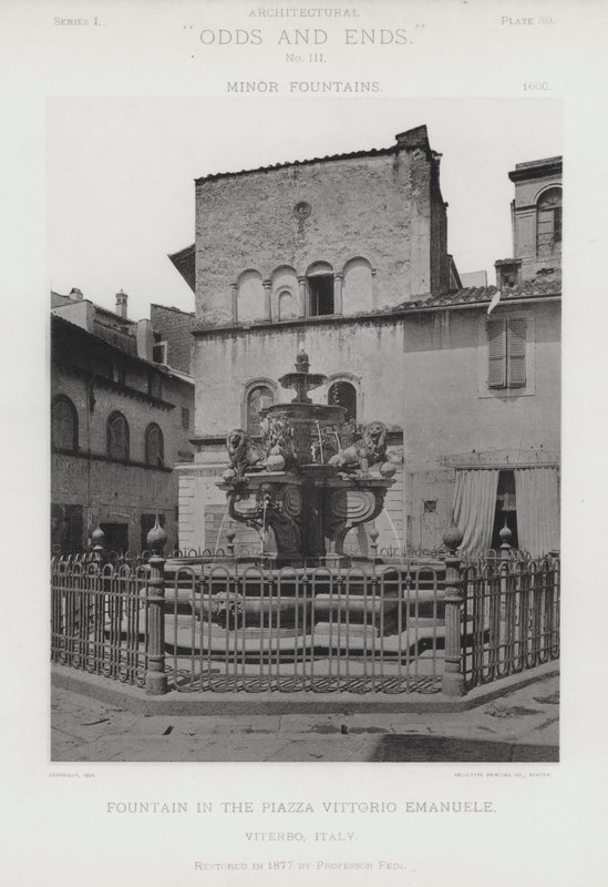 Fuente en la Piazza Vittorio Emanuele, Viterbo, Italia de American Photographer (after)