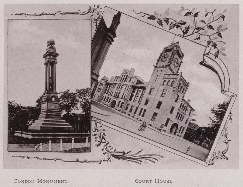 Monumento a Gordon; Palacio de Justicia (foto en blanco y negro) de American Photographer (after)