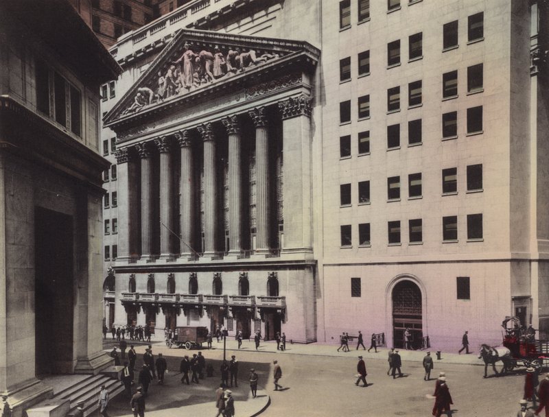 Nueva York: J P Morgan y Co; Bolsa de Valores de Nueva York de American Photographer (after)