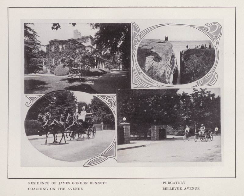 Newport, Rhode Island: Residencia de James Gordon Bennett; Purgatorio; Paseo en Carruaje en la Avenida; Avenida Bellevue de American Photographer (after)