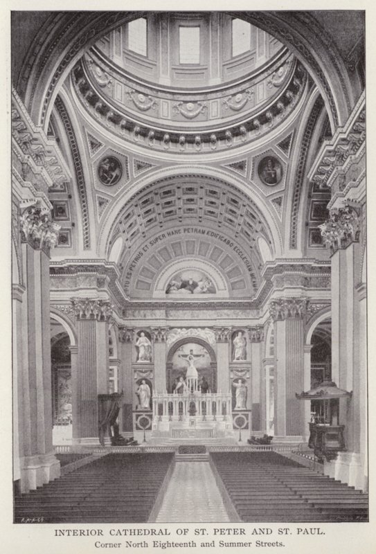 Filadelfia: Interior de la Catedral de San Pedro y San Pablo, esquina de las calles North Eighteenth y Summer de American Photographer (after)