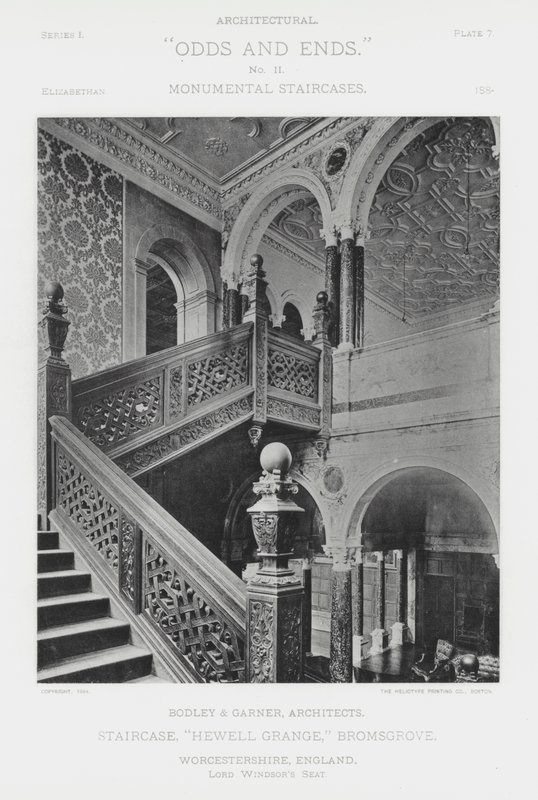 Escalera, "Hewell Grange," Bromsgrove, Worcestershire, Inglaterra de American Photographer (after)