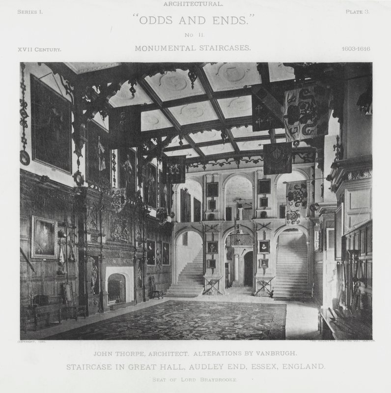 Escalera en el Gran Salón, Audley End, Essex, Inglaterra de American Photographer (after)