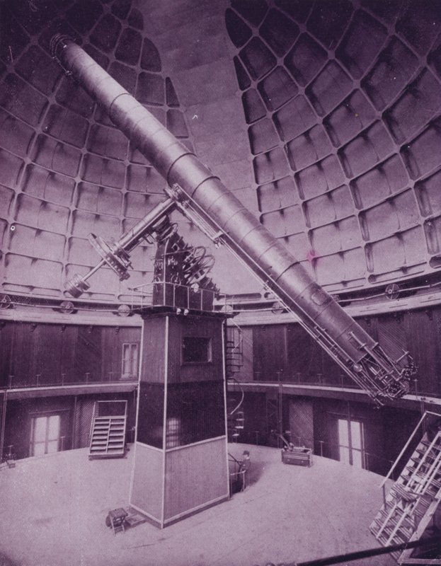 El gran telescopio, en el Observatorio Lick (foto en b/n) de American Photographer (after)