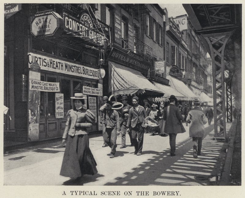 Una escena típica en el Bowery de American Photographer
