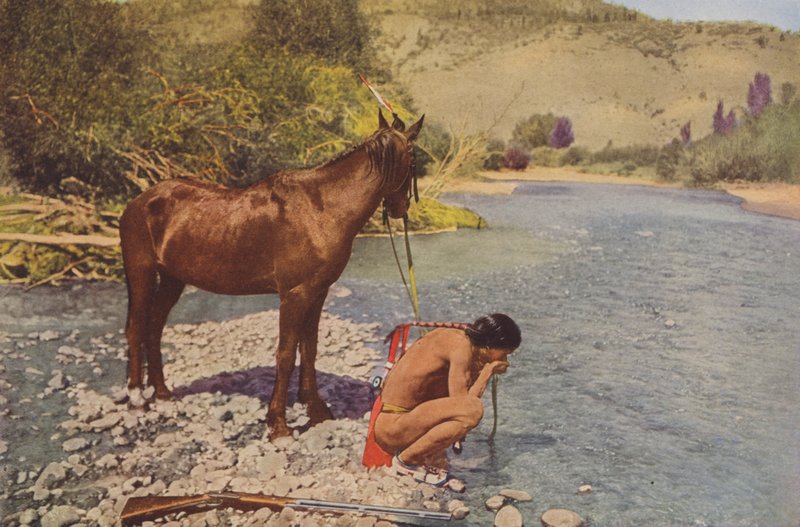 Guerrero apache, Río Navaho Arizona (foto coloreada) de American Photographer