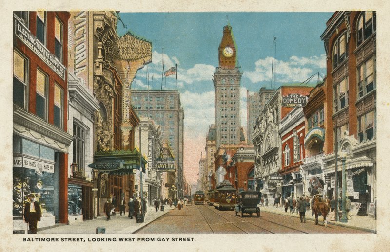Baltimore Street, mirando al oeste desde Gay Street (foto en color) de American Photographer