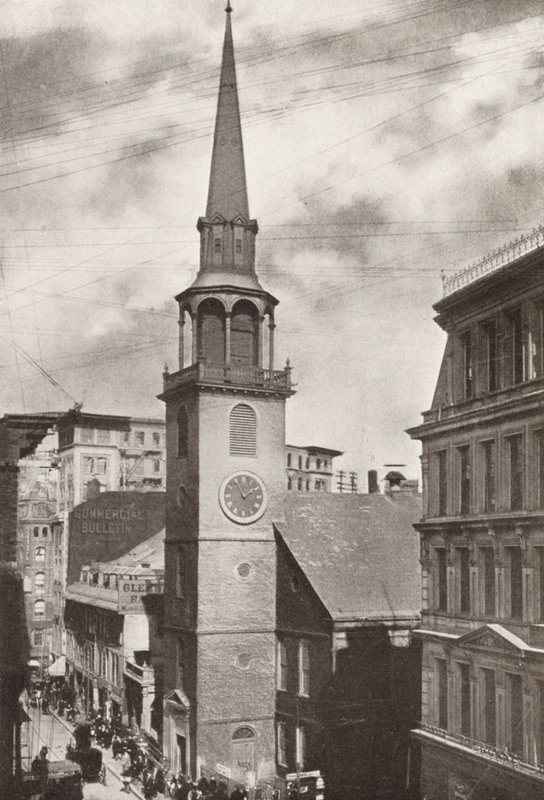 Boston: Old South Church, Washington Street (foto en blanco y negro) de American Photographer