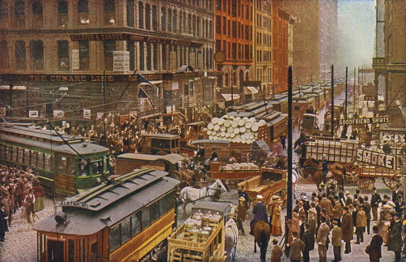 Chicago: Un día ajetreado en las calles Dearborn y Randolph (foto en color) de American Photographer