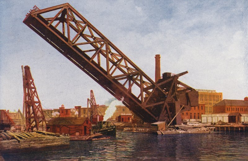 Chicago: Puente basculante de una sola hoja (foto en color) de American Photographer