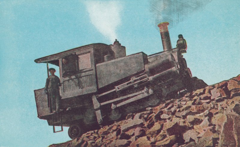 Motor de cremallera subiendo a Pikes Peak, Colorado (foto en color) de American Photographer