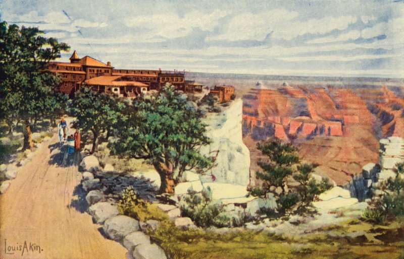 Hotel El Tovar en el borde, Parque Nacional del Gran Cañón (foto en color) de American Photographer