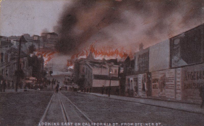 Incendios tras el terremoto de San Francisco de 1906 (foto en color) de American Photographer
