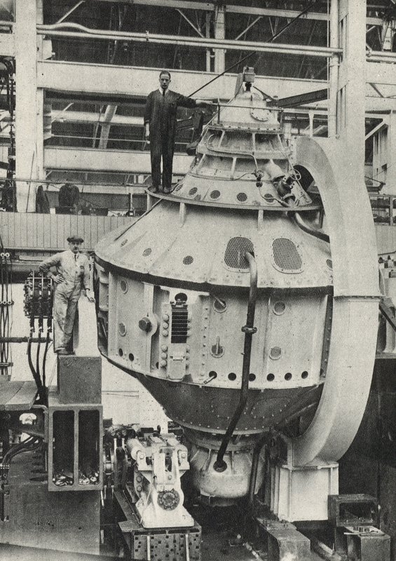 Estabilizador giroscópico del transatlántico italiano Conte di Savoia (foto b/n) de American Photographer