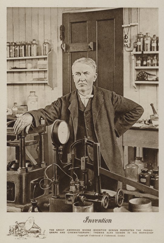 Invención, Thomas Alva Edison en su taller de American Photographer