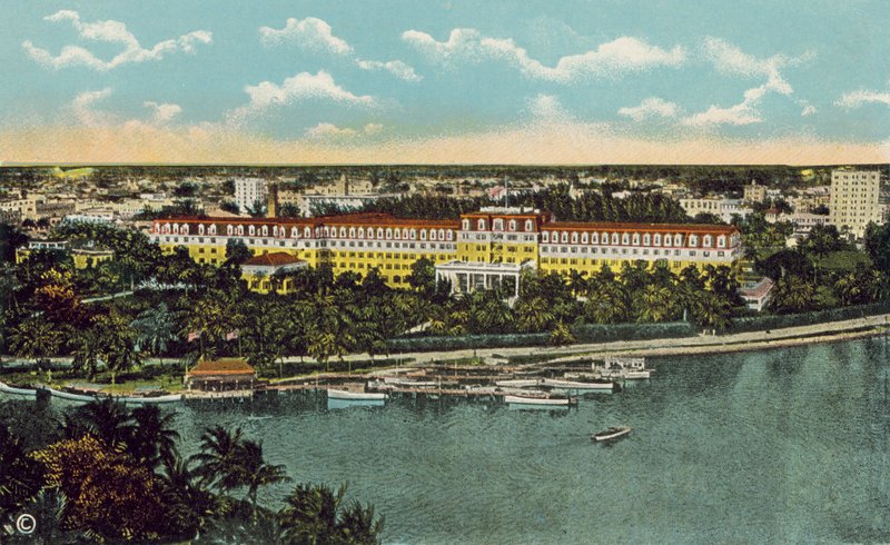 Miami, Florida, hacia 1925: El Hotel Royal Palm (foto en color) de American Photographer