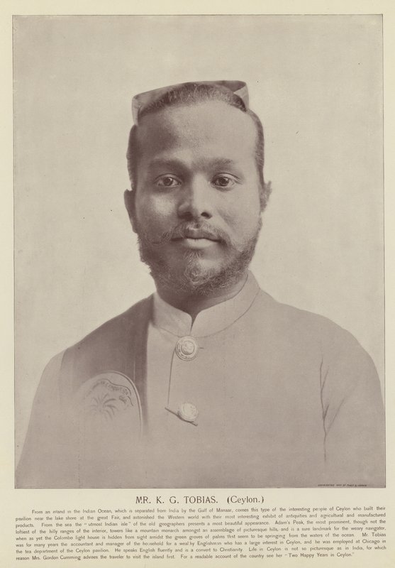 Sr. K G Tobias, Ceilán de American Photographer