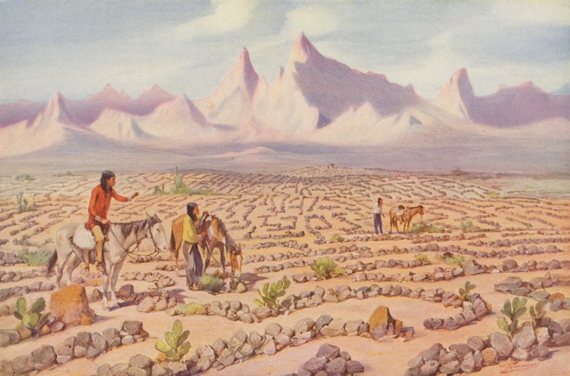 Laberinto místico de los indios Mojave, cerca de Needles, California (foto coloreada) de American Photographer