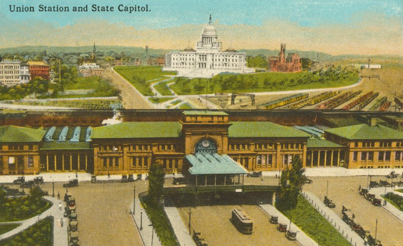 Providence, Rhode Island: Union Station y Capitolio del Estado (foto en color) de American Photographer