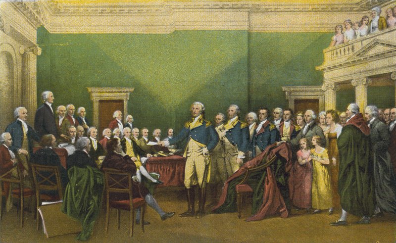 Dimisión del General Washington, Anápolis, 23 de diciembre de 1783 (foto en color) de American Photographer