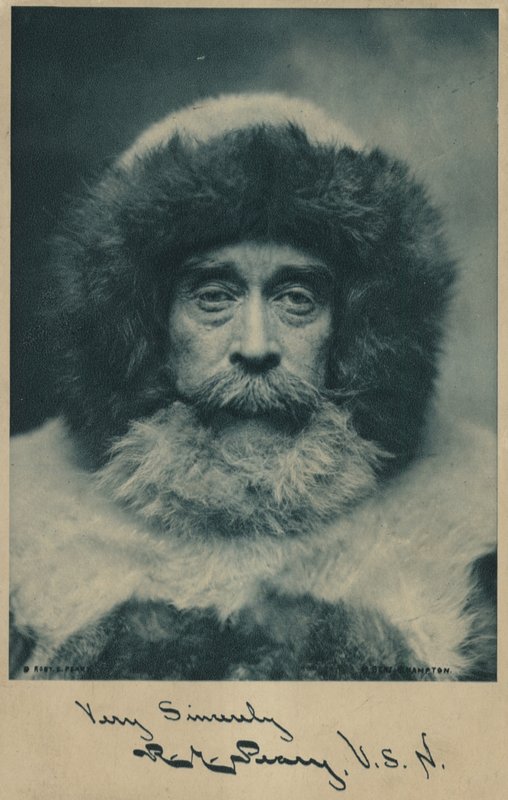 Robert Peary (1856-1920), explorador estadounidense del Ártico (foto b/n) de American Photographer
