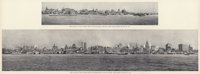 Línea del horizonte del extremo inferior de la isla de Manhattan desde el río Norte de American Photographer
