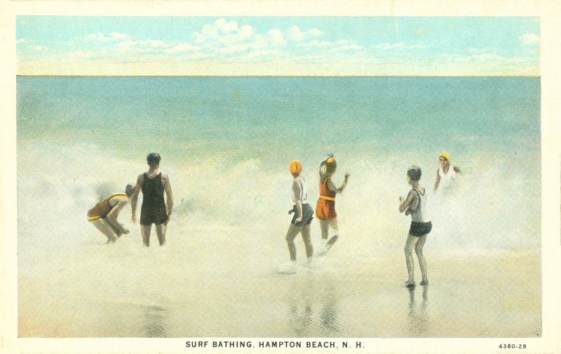 Baño de surf, Hampton Beach, New Hampshire, c 1920 (foto en color) de American Photographer