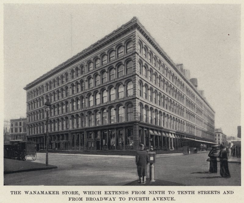 La tienda Wanamaker, que se extiende desde la Novena hasta la Décima calles y desde Broadway hasta la Cuarta avenida de American Photographer