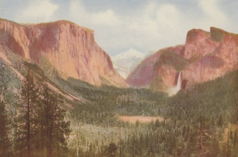 Yosemite Valley, California, Vista general desde Artists Point (foto coloreada) de American Photographer