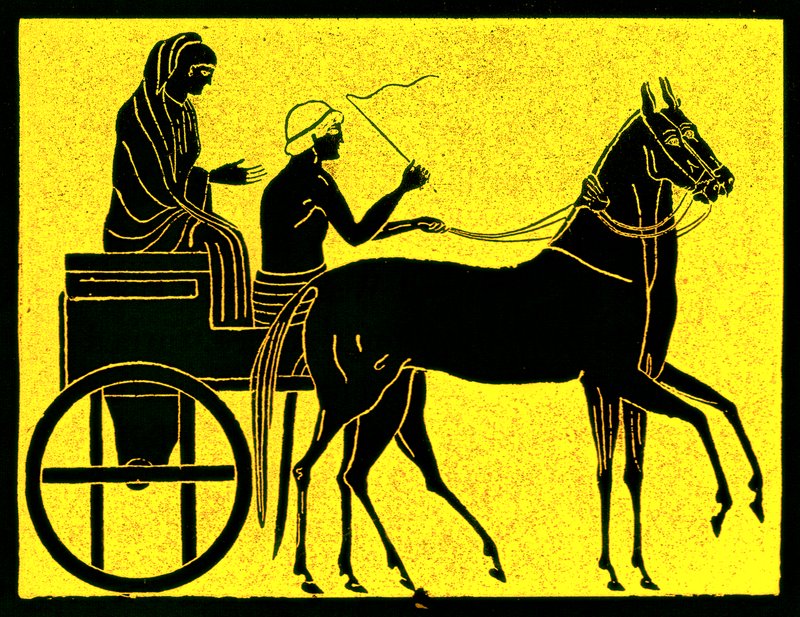 Un carro griego, ilustración de la Historia de Grecia de Victor Duruy, publicada en 1890 de American School