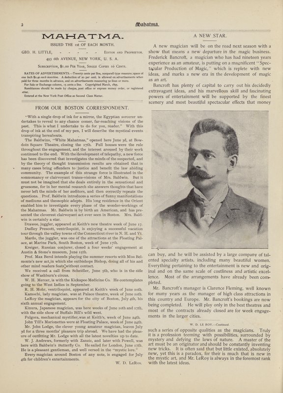 Una Nueva Estrella, Frederick Bancroft de American School