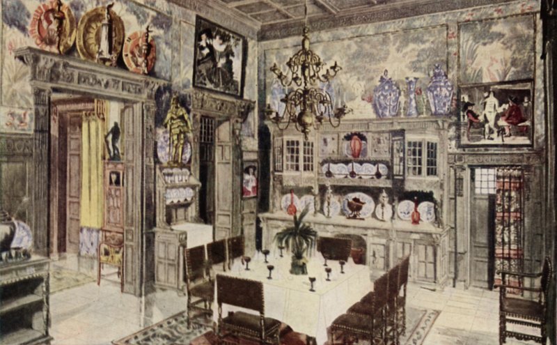 Un modelo de comedor alemán (litografia en color) de American School
