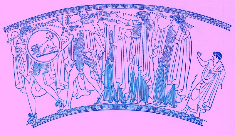 Rapto de Helena, ilustración de History of Greece de Victor Duruy, publicado en 1890 de American School