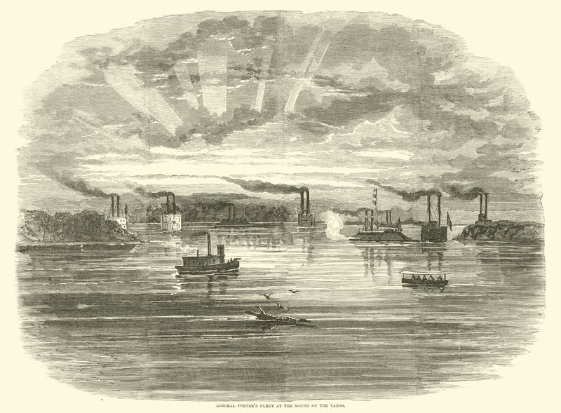 Flota del Almirante Porter en la desembocadura del Yazoo, diciembre 1862 de American School
