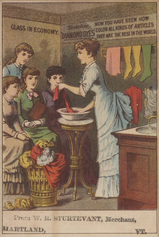 Anuncio de Diamond Dyes (litografia de color) de American School