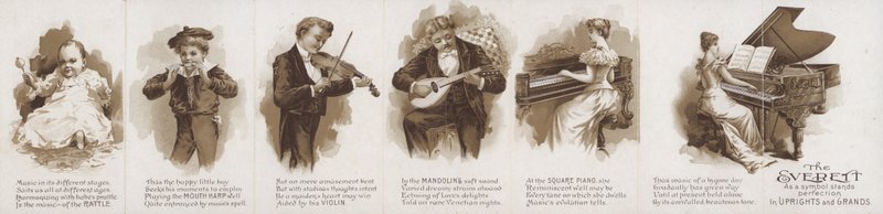 Anuncio de pianos Everett (litografía) de American School