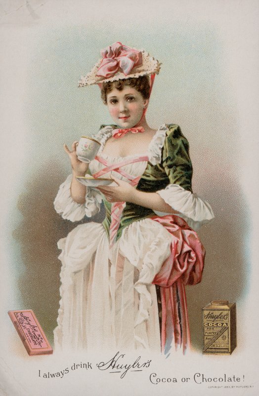 Anuncio de cacao y chocolate para beber de Huyler, 1893 de American School