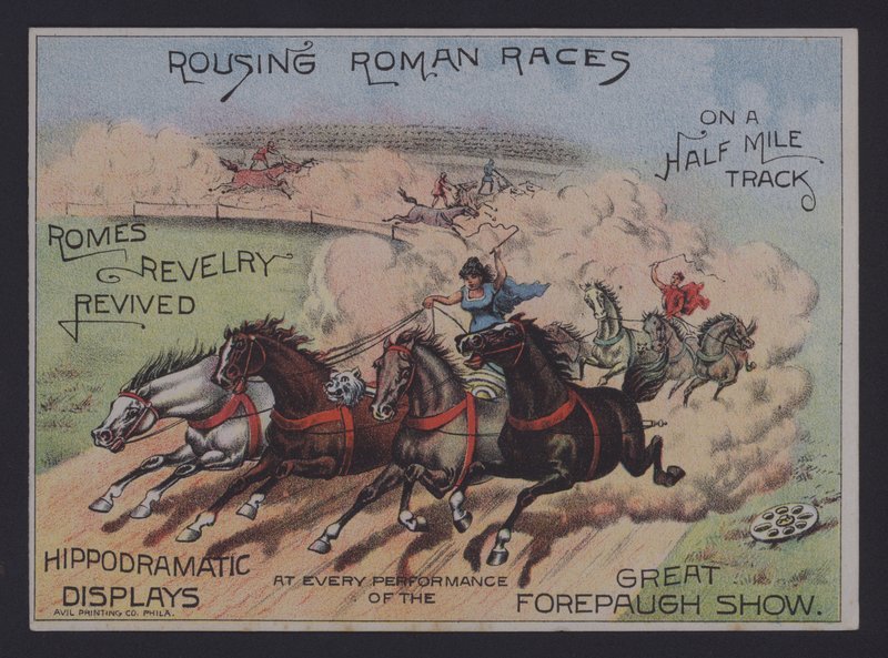 Anuncio del Gran Show de Forepaugh (litografía en color) de American School